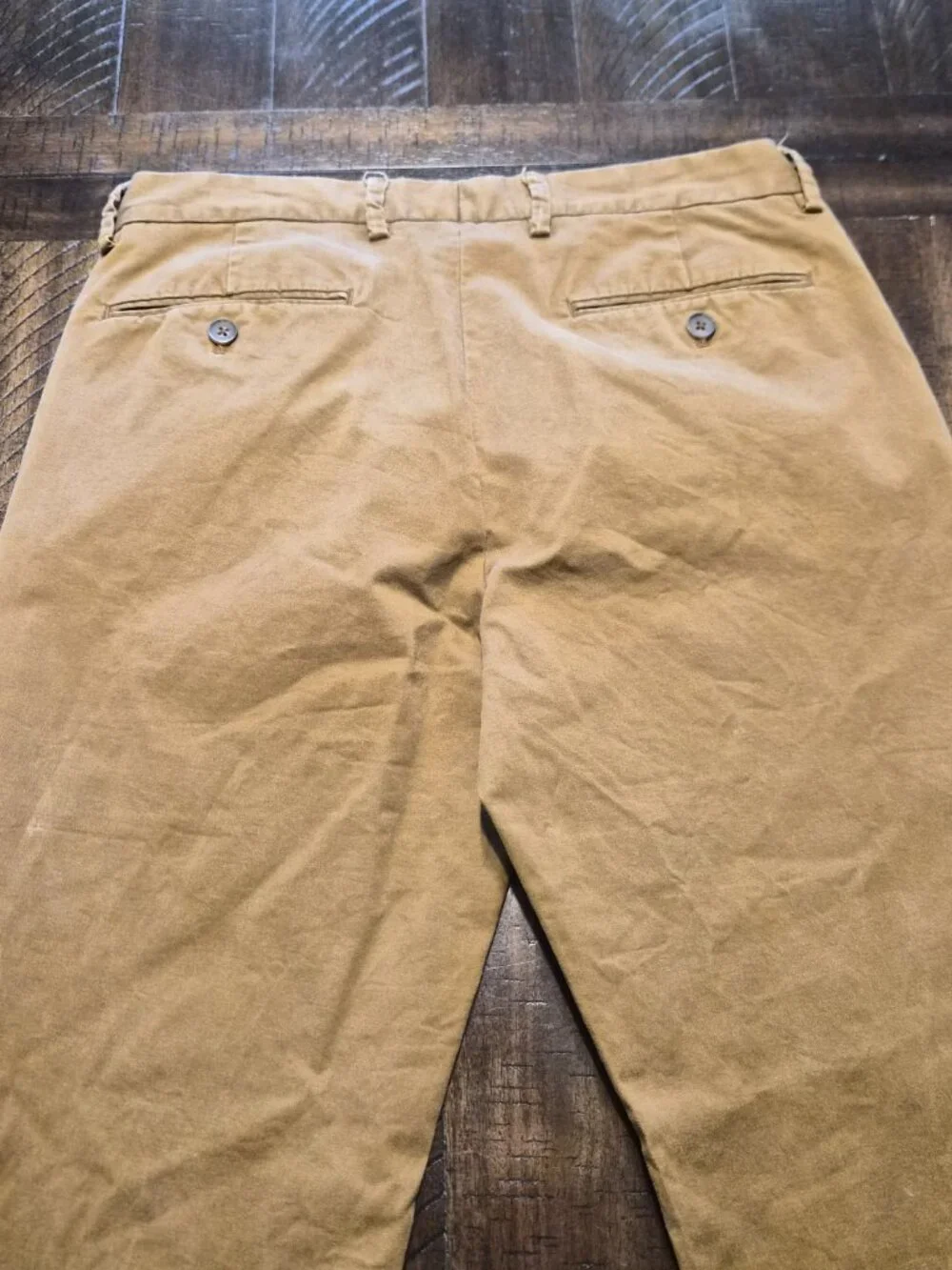 Flex By J Crew Mens Chino Pants Brown Size 31x31 Hemmed Khaki Stretch G486